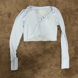 Aerie Waffle quarter/button shirt
